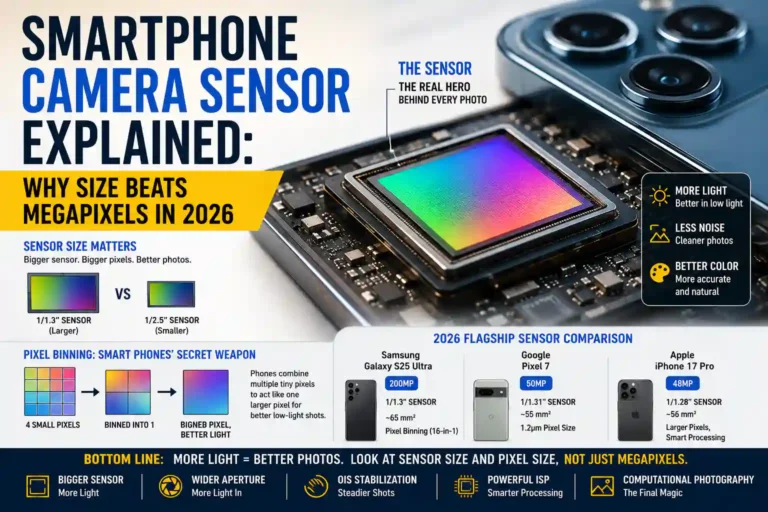 Smartphone camera sensor size compared with megapixels and pixel binning