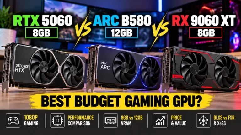 RTX 5060 vs Intel Arc B580 vs RX 9060 XT 8GB graphics cards compared