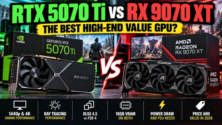 NVIDIA RTX 5070 Ti and AMD Radeon RX 9070 XT graphics cards compared for high-end gaming value