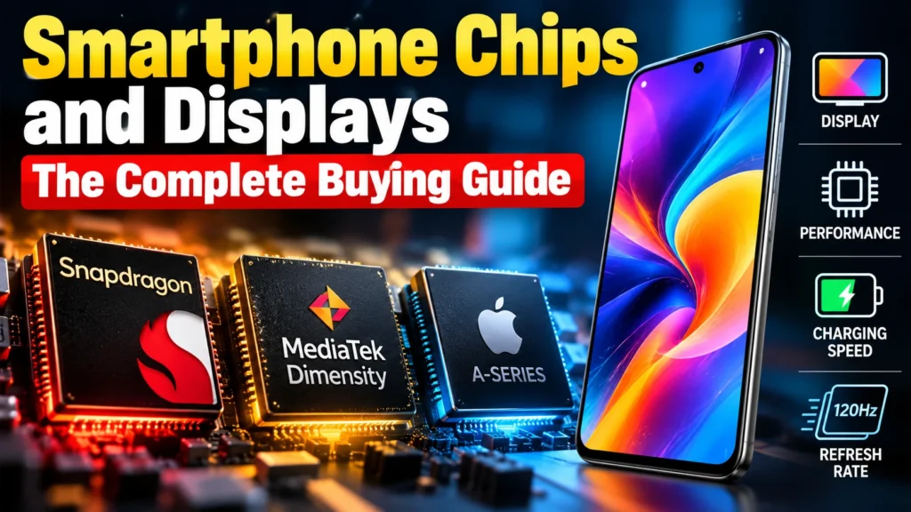 Smartphone chips and displays featuring Snapdragon, MediaTek Dimensity and Apple A-Series processors with a 120Hz smartphone screen